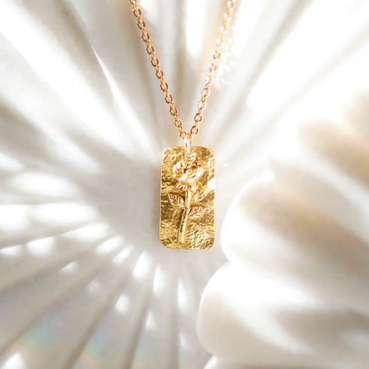 Birth Flower Necklace - June - Rose