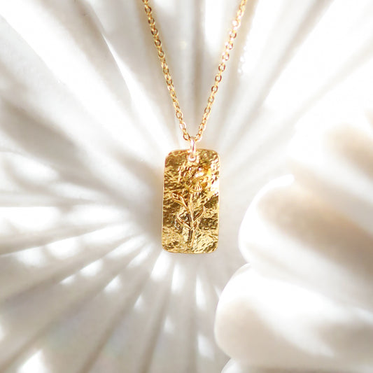 Birth Flower Necklace - October - Marigold